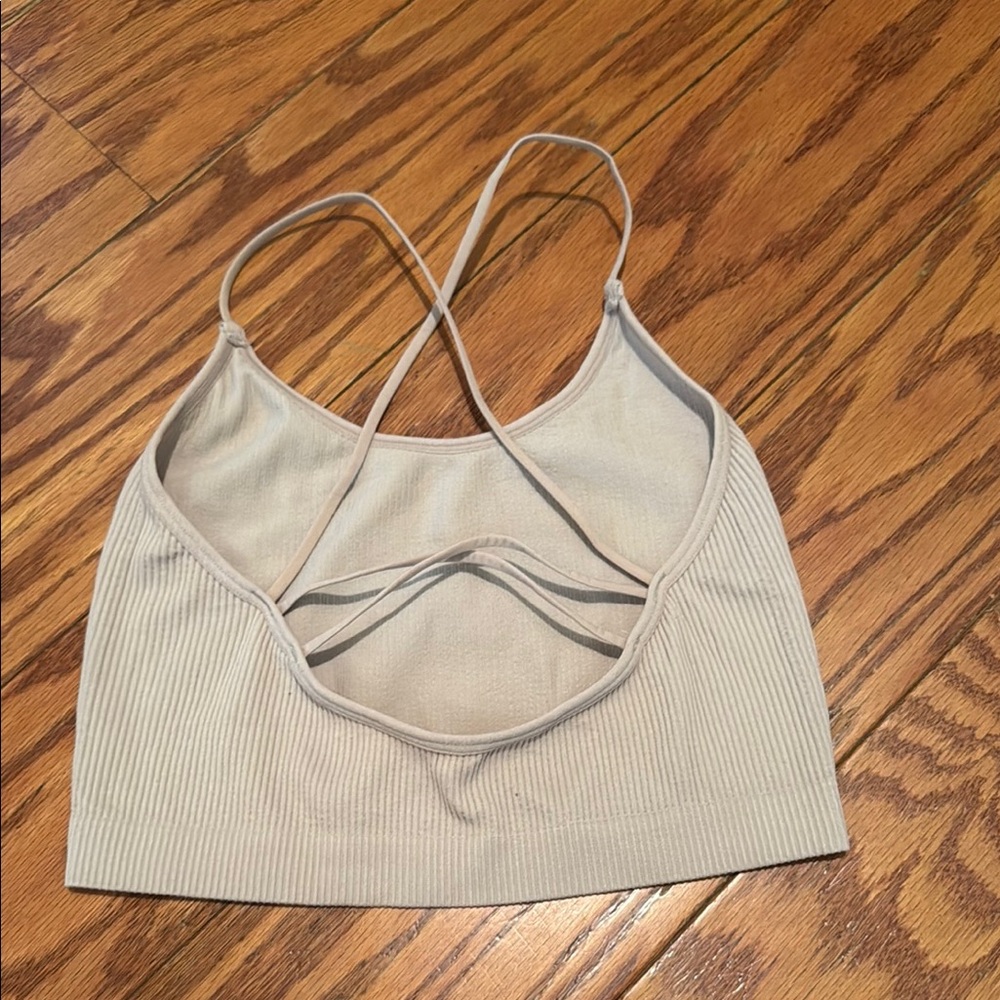 Colsie Ribbed Cream Bralette - Picture 3 of 3